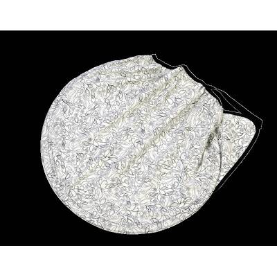 Sonnensegel "Flowers", halbkreisförmig, weiß bedruckt